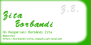 zita borbandi business card