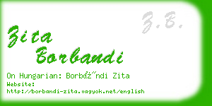 zita borbandi business card